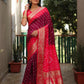 Ziyana Gajari Maroon Bandhej Silk Saree