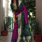 Ziyana B.green Rani Bandhej Silk Saree