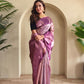 Amara – Purple Banarasi Soft Silk Saree with Floral Weave