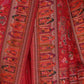 Rajlakshmi- Red Pashmina Saree With Innovative Blouse Piece