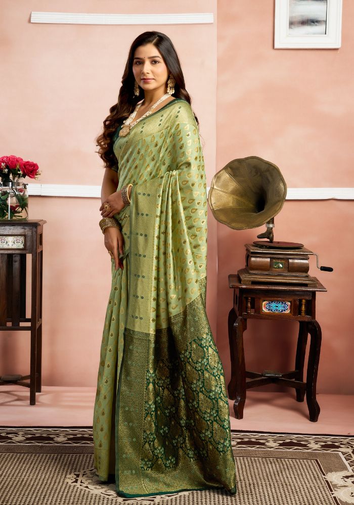 Chandni Pista Silk saree