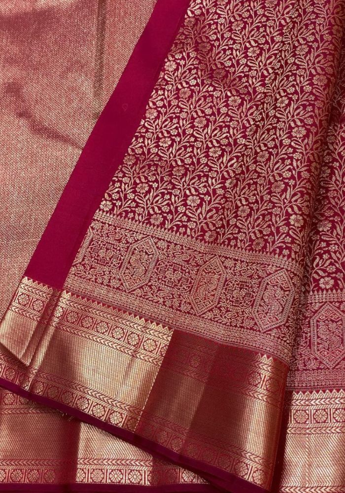 Bindu Banarasi Silk Maroon Saree