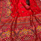 Seraphic Red Pashmina Saree With Nebula Blouse Piece