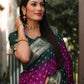 Ziyana B.green Rani Bandhej Silk Saree