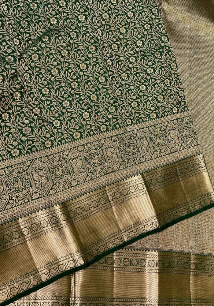 Bindu Banarasi Silk Green Saree