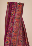Rajlakshmi- Wine Pashmina Saree With Innovative Blouse Piece