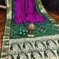 Ziyana B.green Rani Bandhej Silk Saree