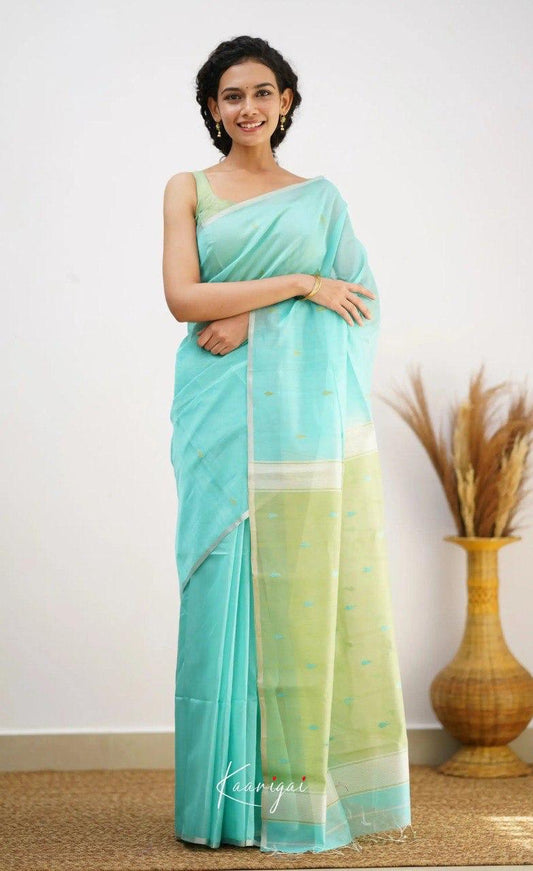 Riya C.Green Linen Cotton Saree