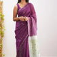 Riya Wine Linen Cotton Saree