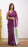 Riya Wine Linen Cotton Saree