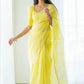 Riya Lemon Yellow Linen Cotton Saree