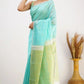 Riya C.Green Linen Cotton Saree