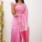 Riya Pink Linen Cotton Saree