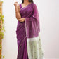 Riya Wine Linen Cotton Saree