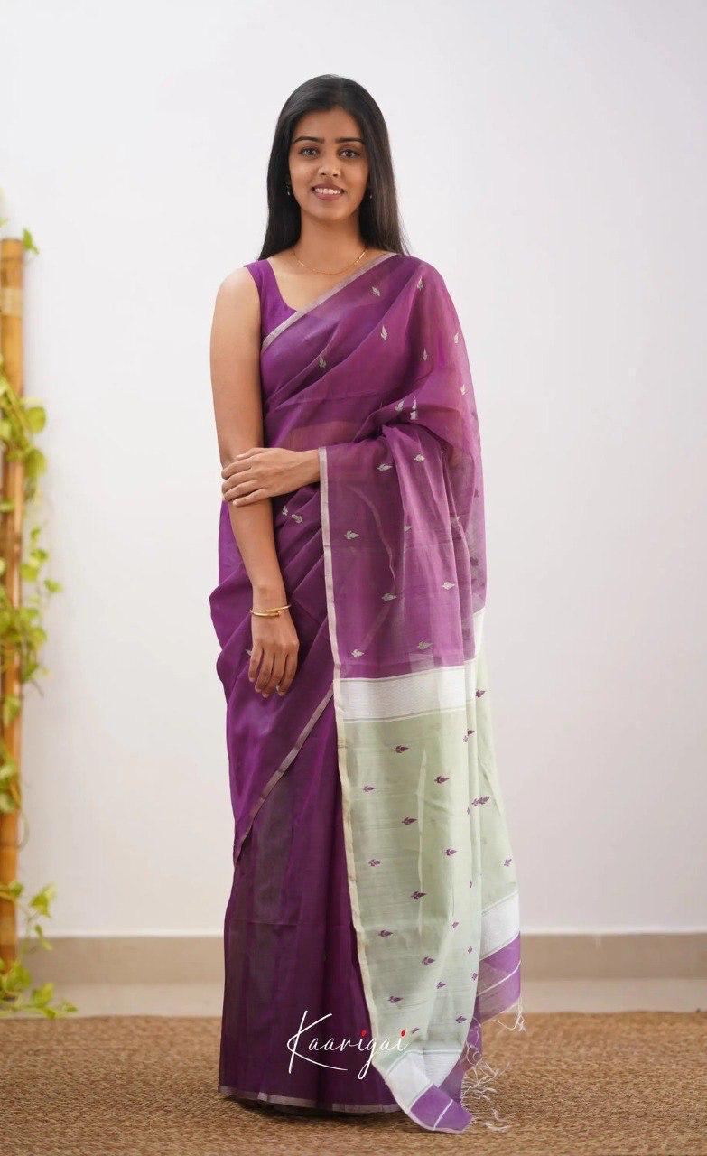 Riya Wine Linen Cotton Saree