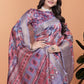Amaya Lavender Digital Silk saree