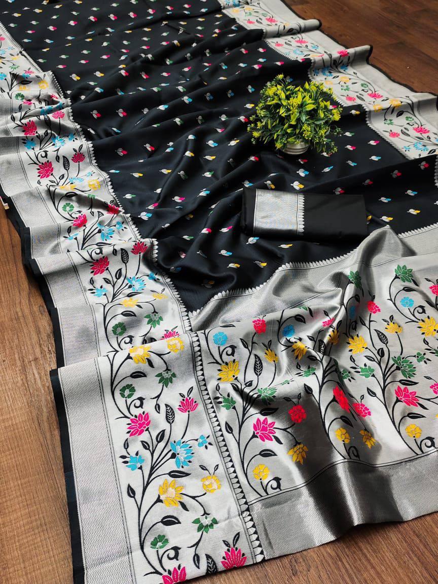 Aanya Black Paithni Silk Saree