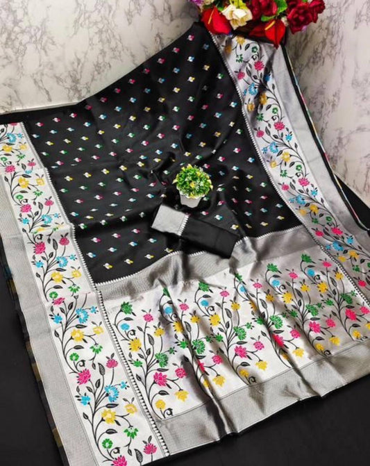 Aanya Black Paithni Silk Saree