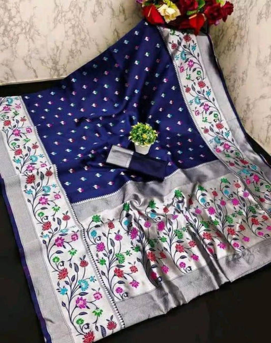 Aanya N.blue Paithni Silk Saree