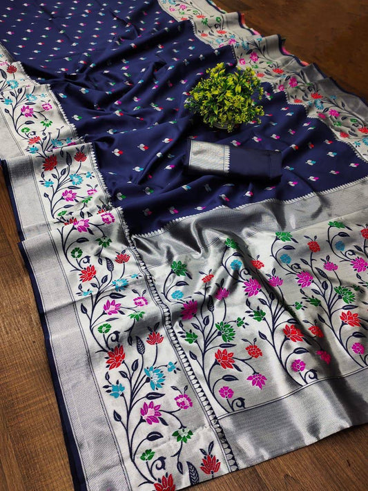 Aanya N.blue Paithni Silk Saree