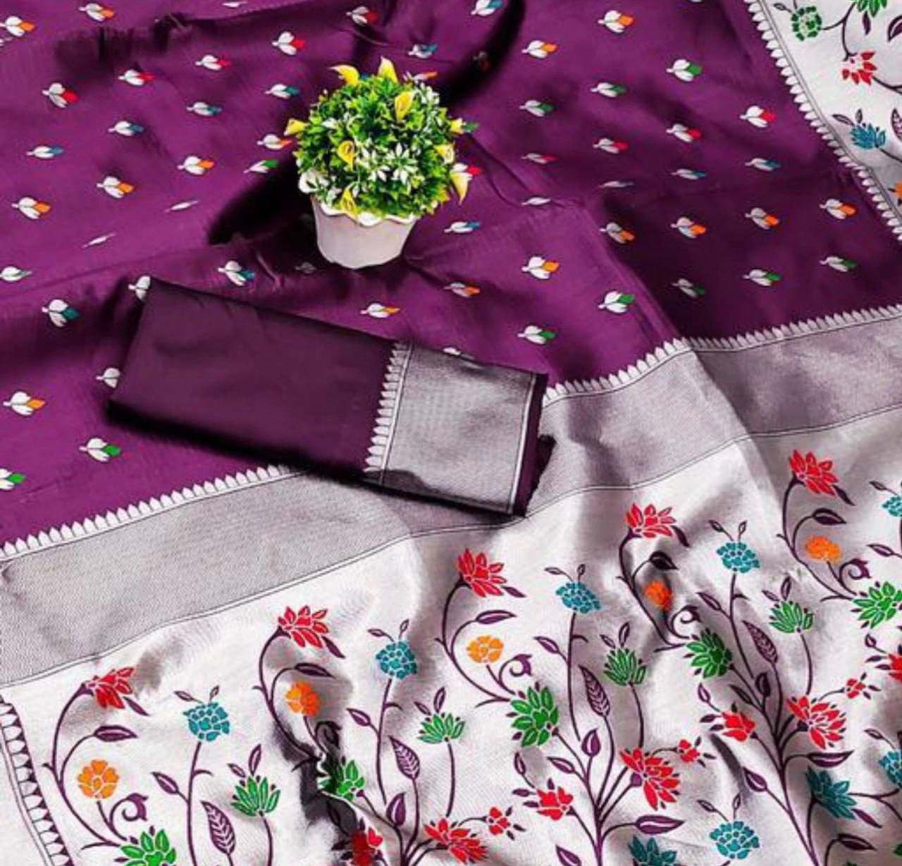 Aanya Wine Paithni Silk Saree