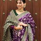 Anvitha – Wine Banarasi Silk Saree with Zari Weaving