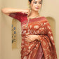 Anvitha – Rust Brown Banarasi Soft Silk Saree With Zari Weaving