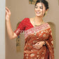 Anvitha – Rust Brown Banarasi Soft Silk Saree With Zari Weaving