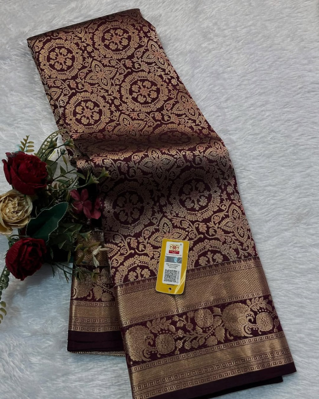 Samriddhi – Maroon Banarasi Silk Saree with Heritage Zari Work