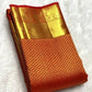 Ruvika – Red Banarasi Silk Saree with Intricate Gold Zari Weaving