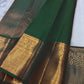 Varnika – Ivory Kanjivaram Silk Saree with Emerald Zari Border