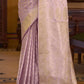 Imbrication Lavender Banarasi Satin Silk Saree With Smashing Blouse