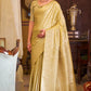 Imbrication Yellow Banarasi Satin Silk Saree With Smashing Blouse