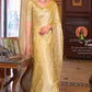 Imbrication Yellow Banarasi Satin Silk Saree With Smashing Blouse
