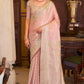 Imbrication Baby Pink Banarasi Satin Silk Saree With Smashing Blouse