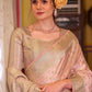 Imbrication Baby Pink Banarasi Satin Silk Saree With Smashing Blouse