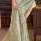 Imbrication Pista Banarasi Satin Silk Saree With Smashing Blouse