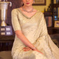 Imbrication Beige Banarasi Satin Silk Saree With Smashing Blouse