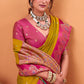 Ratatouille Mustard Banarasi Satin Silk Saree With Forbearance Blouse