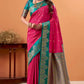 Ratatouille Dark Pink Banarasi Satin Silk Saree With Forbearance Blouse