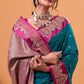 Ratatouille Rama Banarasi Satin Silk Saree With Forbearance Blouse