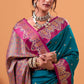 Ratatouille Rama Banarasi Satin Silk Saree With Forbearance Blouse