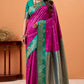 Ratatouille Magenta Banarasi Satin Silk Saree With Forbearance Blouse