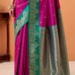 Ratatouille Magenta Banarasi Satin Silk Saree With Forbearance Blouse