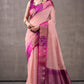 Effulgent Pink Cotton Silk Saree With Lustrous Blouse Piece