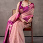 Effulgent Pink Cotton Silk Saree With Lustrous Blouse Piece