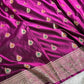 Banarasi Satin Silk Purple Saree With Smashing Blouse