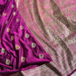 Banarasi Satin Silk Purple Saree With Smashing Blouse